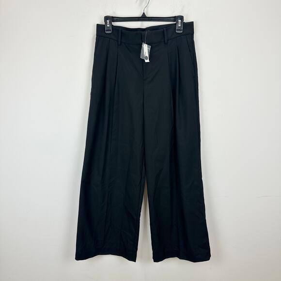 Madewell The Petite Harlow Superwide Leg Trouser Brushed Twill Black US 0 NWT - Picture 7 of 13